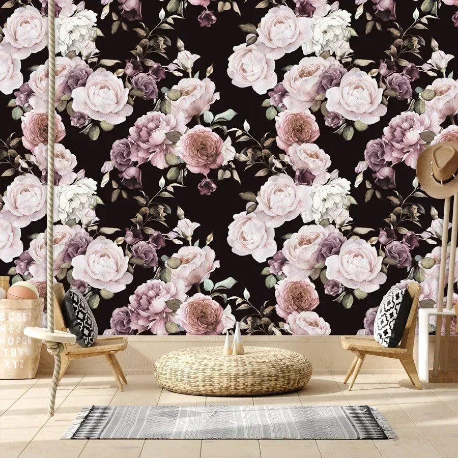 Custom Floral Nature Wall Mural – Peel & Stick or Non-Woven