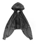 Gothic washed embroidered men's retro hip-hop Y2K zip-up hoodie, fashionable street style, pure cotton, oversized couple's sportswear