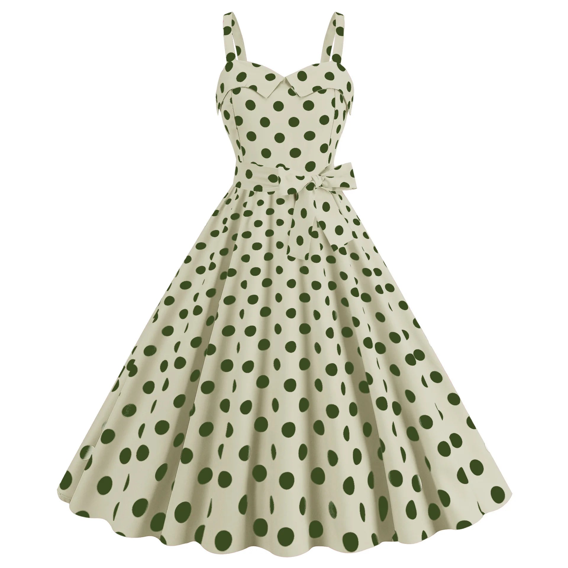 Vintage Classical Polo Dot Printed Dress Women's Sexy Sling Strap Wrap Chest Dress Valentine's Day Streetwear Spring Summer