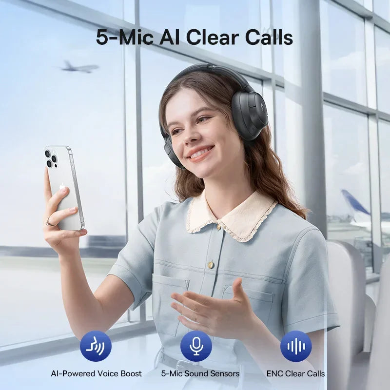 Baseus EH10 ANC Wireless Headphones – 45dB Adaptive Hi-Res LDAC Bluetooth 6.0 80H