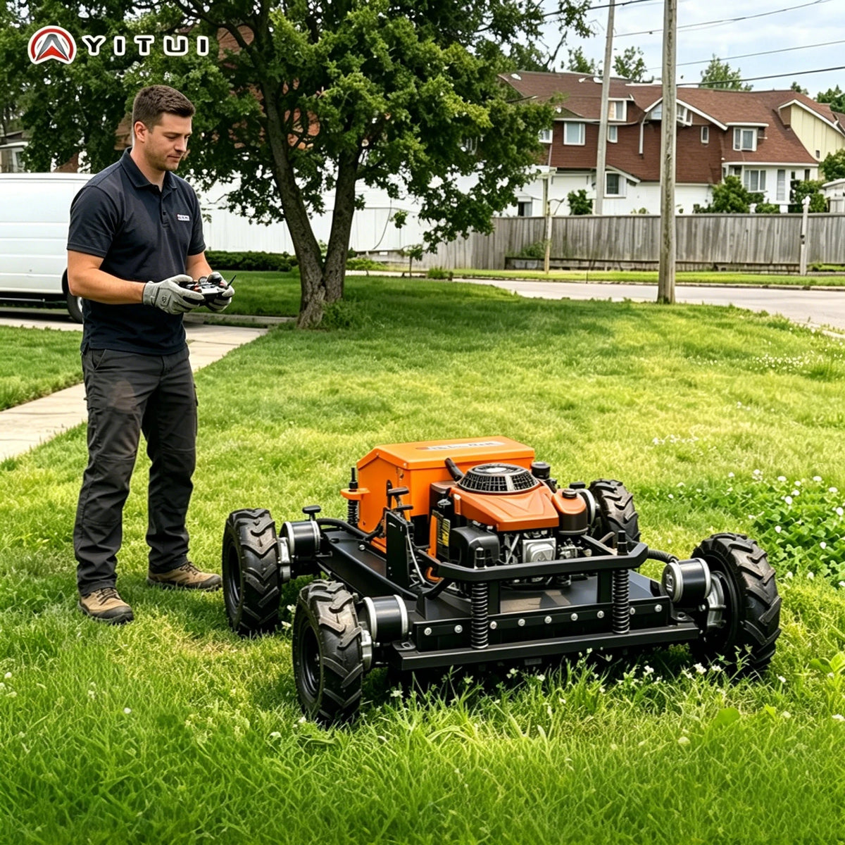 REMOTE LAWN MOWER - Tracked, 800 mm Cut - Effortless Grounds