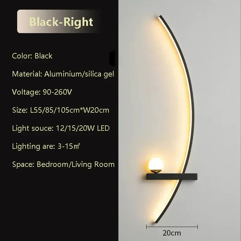 LED C-Line Wall Sconce – 55/105cm Dimmable