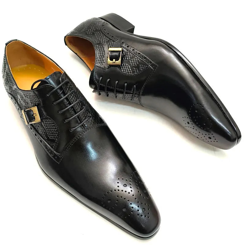 OXFORD ELITE - Men's Genuine Cowhide Leather Oxford Business Shoes - 2 Colors, EU 39–50