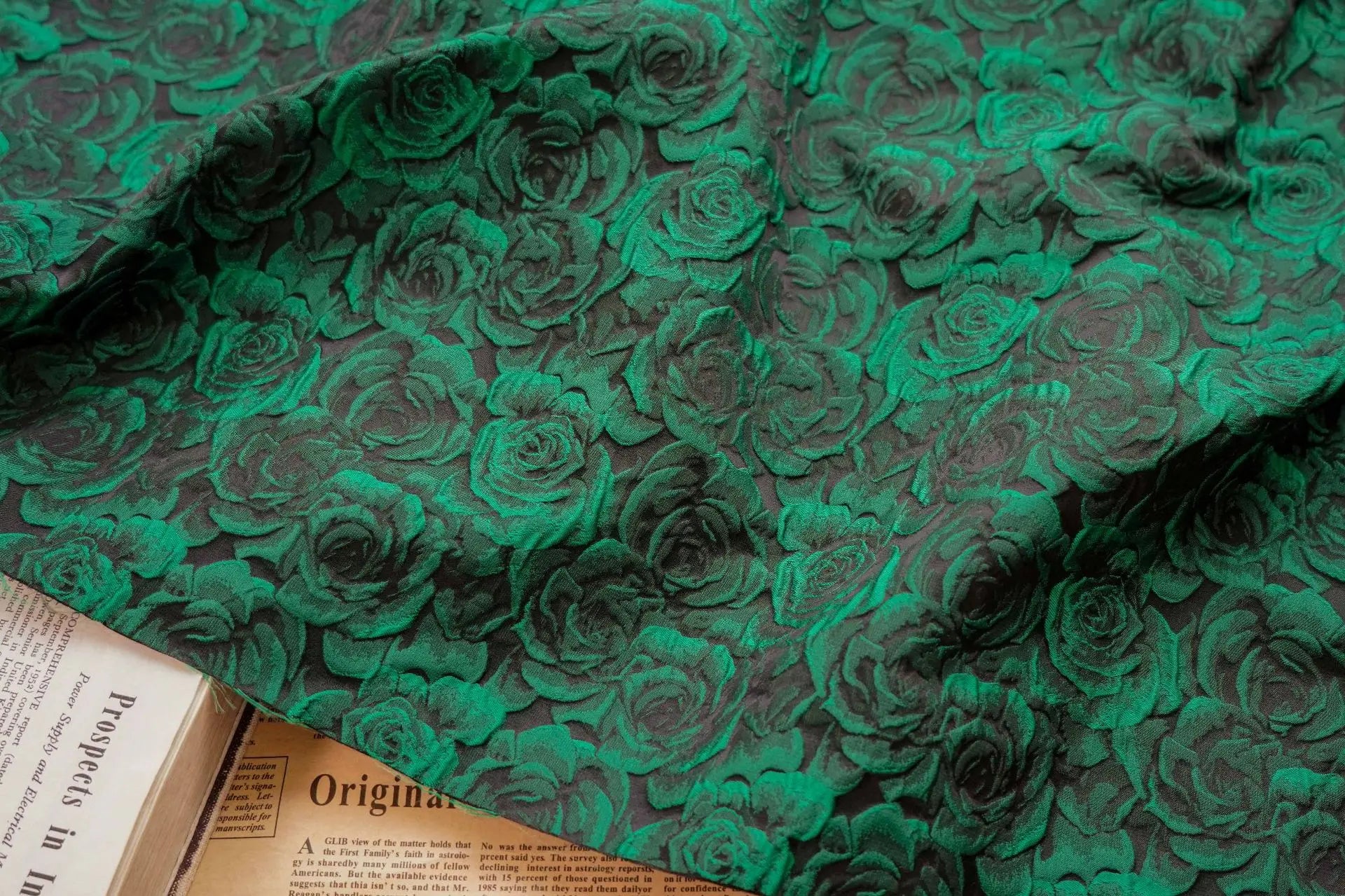 3D Rose Jacquard Fabric – 160cm Wide, 10 Colors