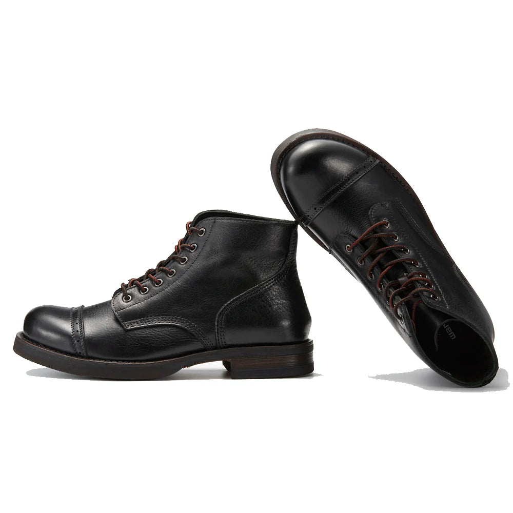 STITCH MASTER - Men's Vegetable Tanned Leather Boots - Horseriding, Combat & Driving Style