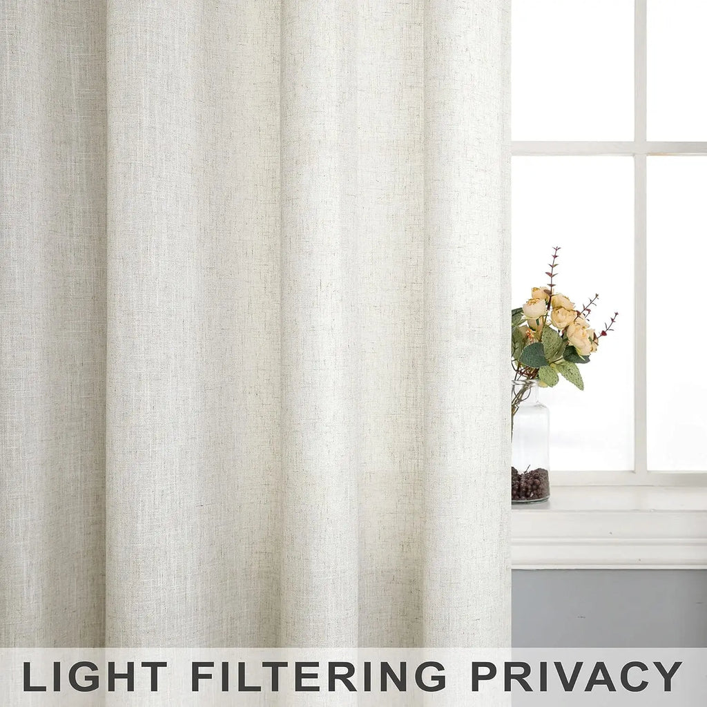 310CM Height Custom Made Sheer Curtain Modern Bedroom Living Room Tulle Curtains Faux Linen For Window Curtain Drapes