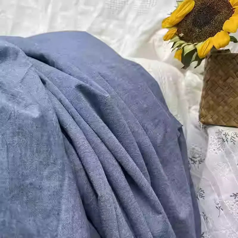 WASHED COTTON PLAID FABRIC - 100% Cotton, 270g/m - Soft Rooms