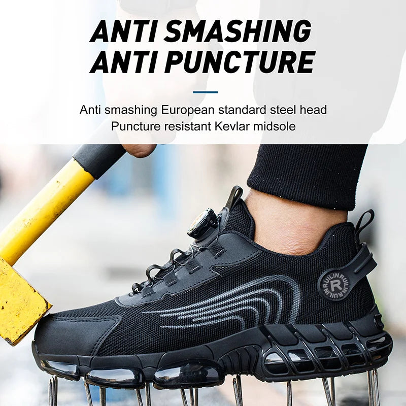 SAFETY WORK BOOTS - Men's Steel Toe Anti-Puncture Slip-On Shoes - Tough All Day, Every Day