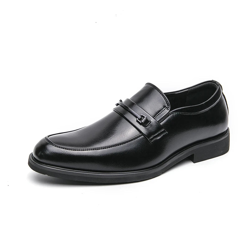 CLASSIC STEP - Men's Formal Leather Slip-On Loafers - Business, Office & Wedding Dress Shoes