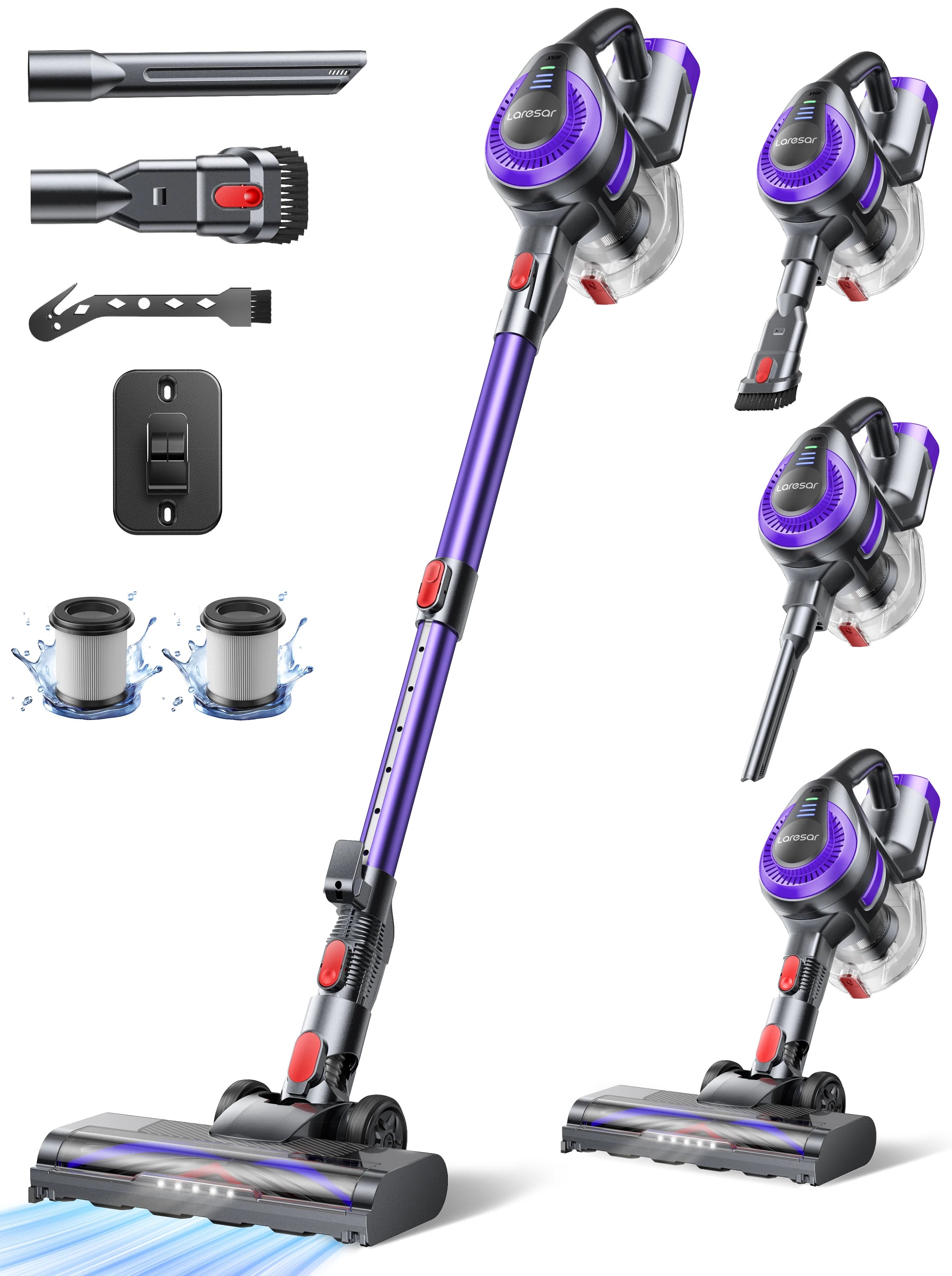 Laresar V10 Lite Cordless Vacuum Cleaner – 38000Pa Strong Suction, 45 Min Runtime