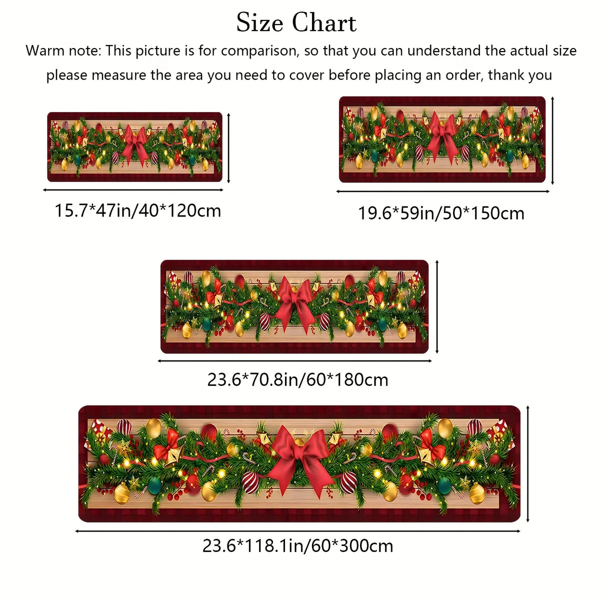 Christmas Hallway Runner - Six Sizes - Festive Path