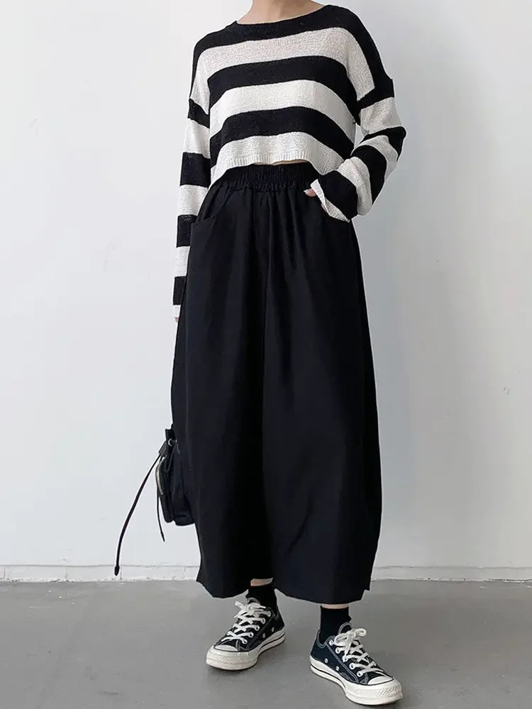 COTTON HAREM PANTS WOMEN - High Waist Elastic, Loose Bloomers, 7 Colors - Easy Days