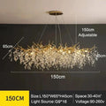 Luxury Crystal LED Chandelier – Round & Linear, Gold/Silver, Multiple Sizes