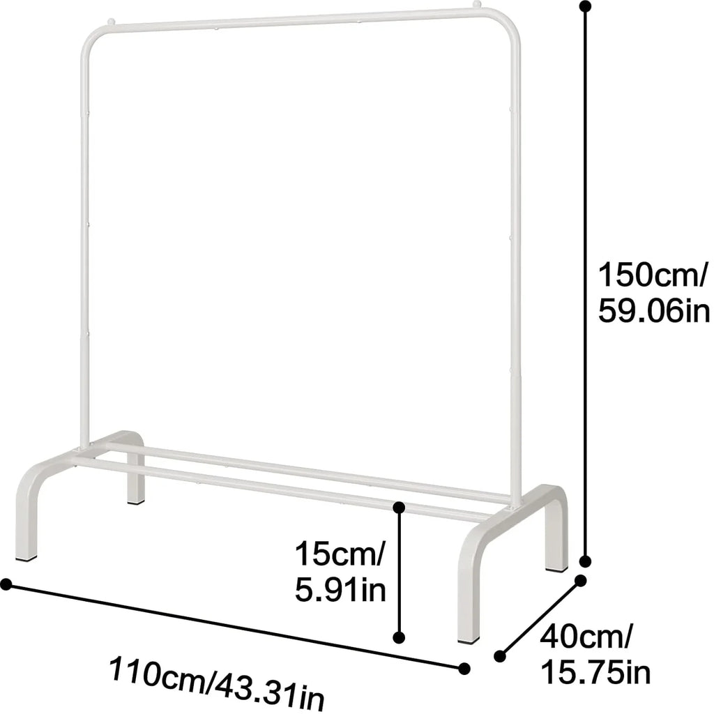 Metal Clothes Rack with Shoe Shelf