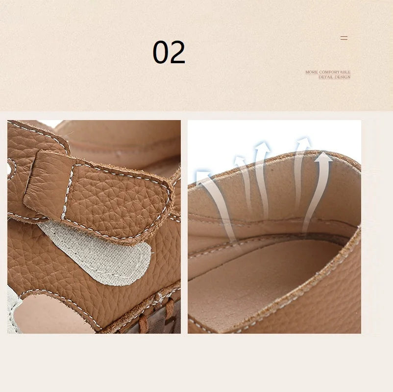 New patches gladiator sandals women's handmade bohemian shoes big size 43 woman real leather sandal ladies patchwork strap flats