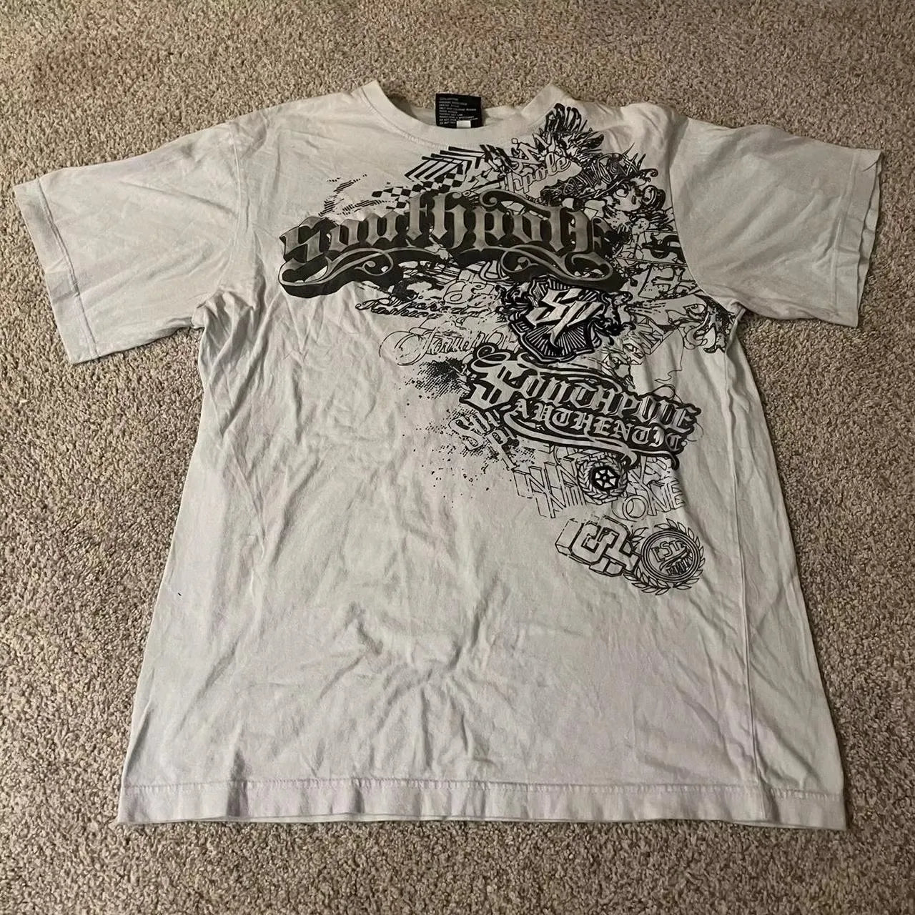 High Street Southpole Short Sleeve Women Y2K Graphic Print Oversized T Shirt Harajuku Gothic Round Neck Cotton Short Sleeve Tops
