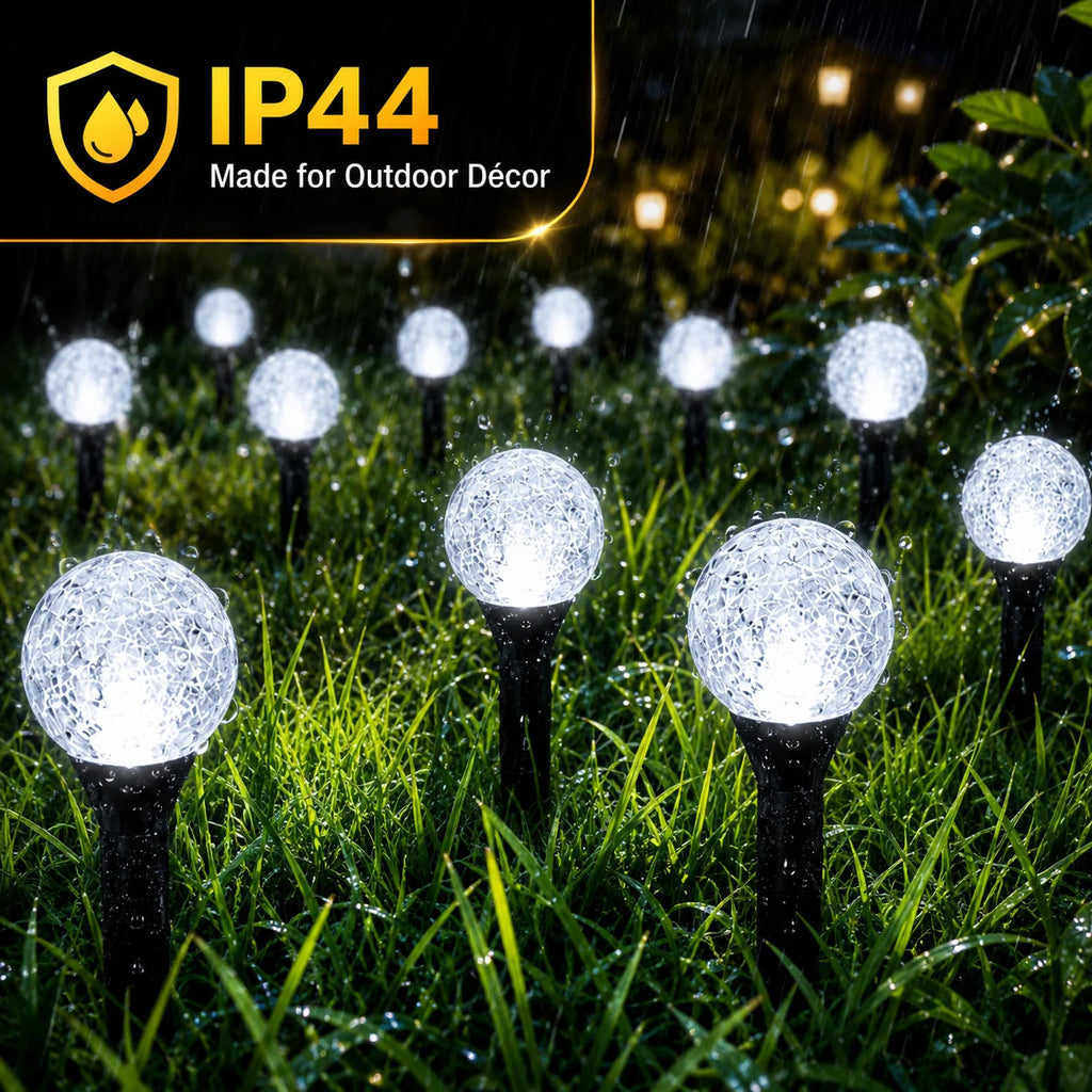 SOLAR CRYSTAL GARDEN LIGHTS - 20-Piece, RGB Options - 8-Mode Pathway Glow