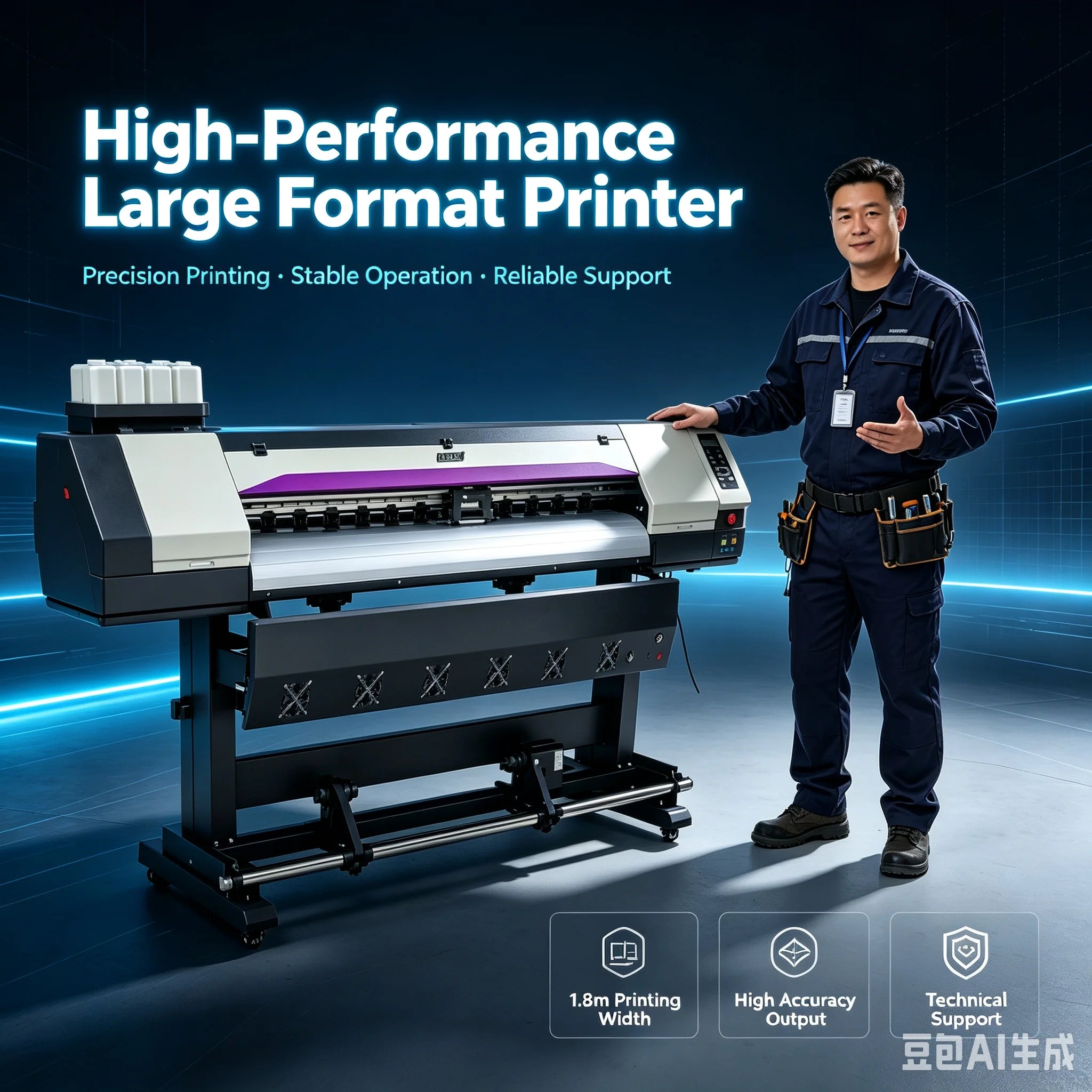 KINGLOCOR KL-603 WIDE FORMAT PRINTER - 1.6m Roll-to-Roll, XP600/I3200/I1600