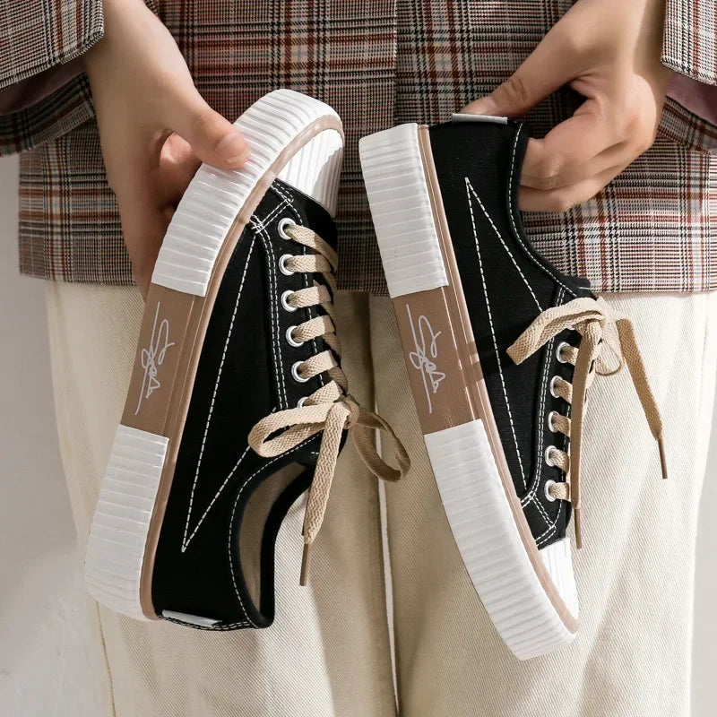 STREET FLEX - Men's Canvas Vulcanized Sneakers - Lightweight Casual Walking Shoes