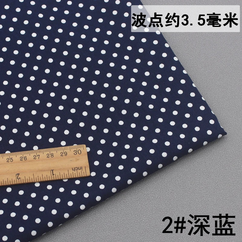 Pure Cotton Polka Dot Poplin Fabric Thin Upholstery By the Meter for Clothes Shirts Pants Skirts Dresses DIY Sewing Soft Textile