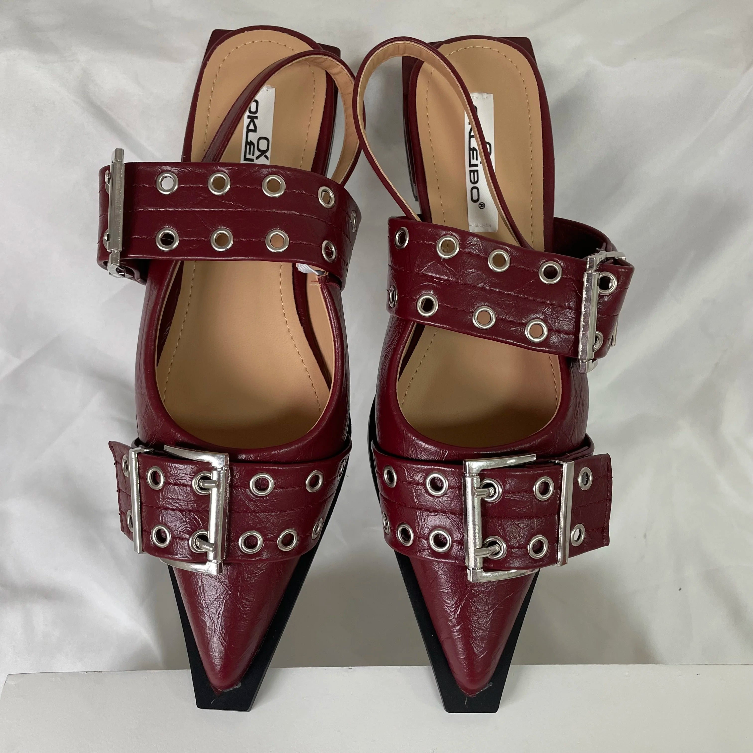 New Women Sandals Shoes Pointed Toe 2026 Spring Fashion Shallow Footwear Slingbacks Ladies Sandals Flats Shoes Big size