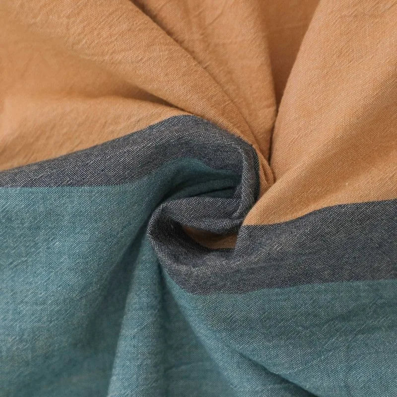 WASHED COTTON PLAID FABRIC - 100% Cotton, 270g/m - Soft Rooms
