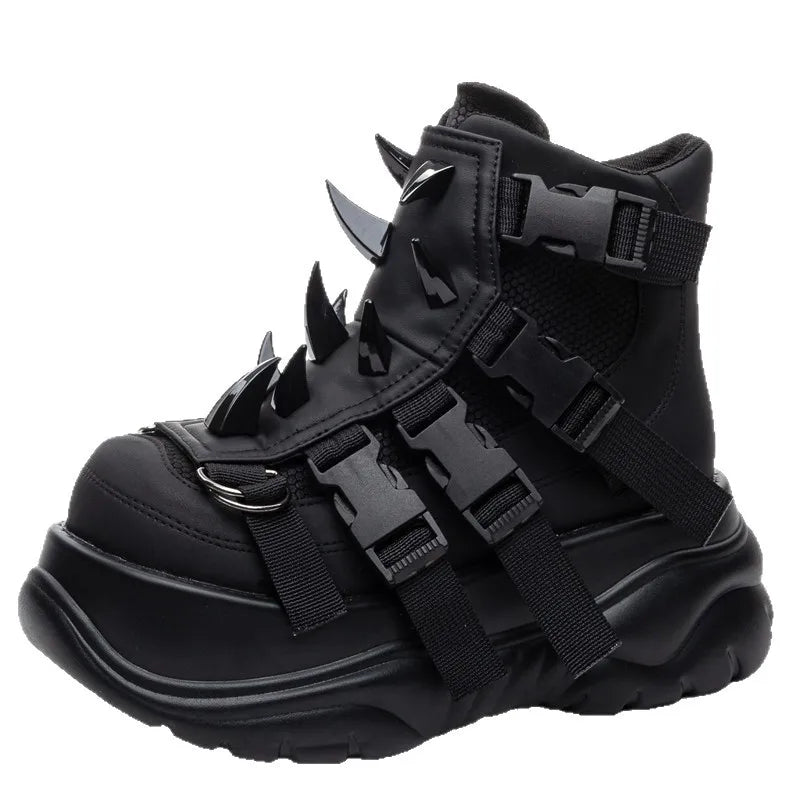 Rivet Heavy Metal Punk Ankle Boots – Wedge Platform