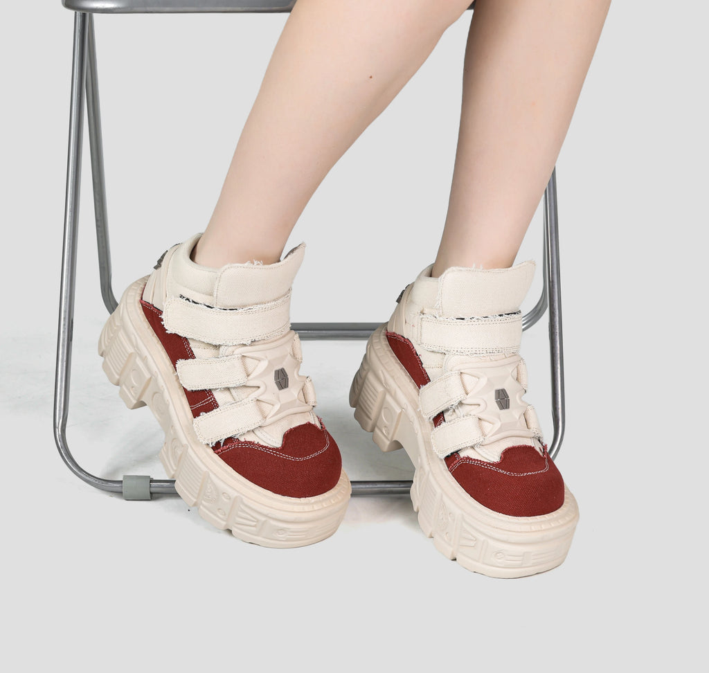 Gothic Punk Lace-Up Platform Ankle Boots