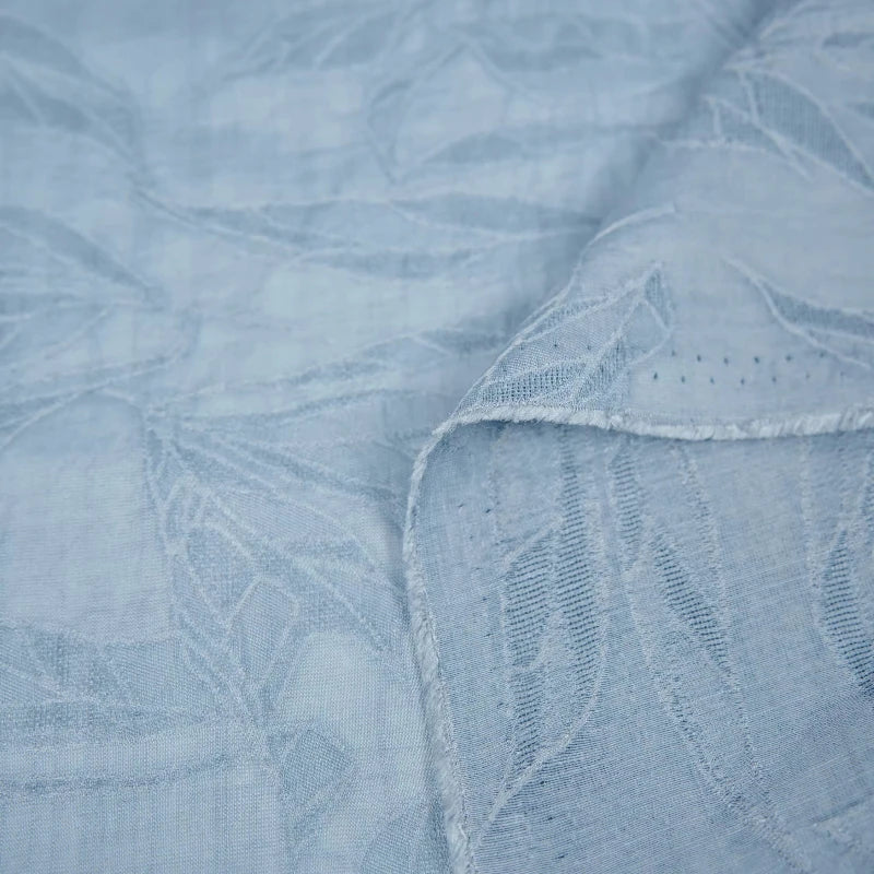 LEAF JACQUARD LYOCELL HEMP FABRIC - 30% Lyocell 70% Hemp, 144cm Wide - Fresh Structure