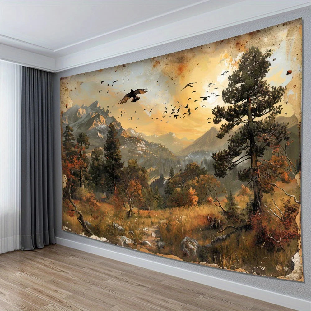 MOUNTAIN LANDSCAPE TAPESTRY - 100% Polyester, 9 Sizes - Wild Walls