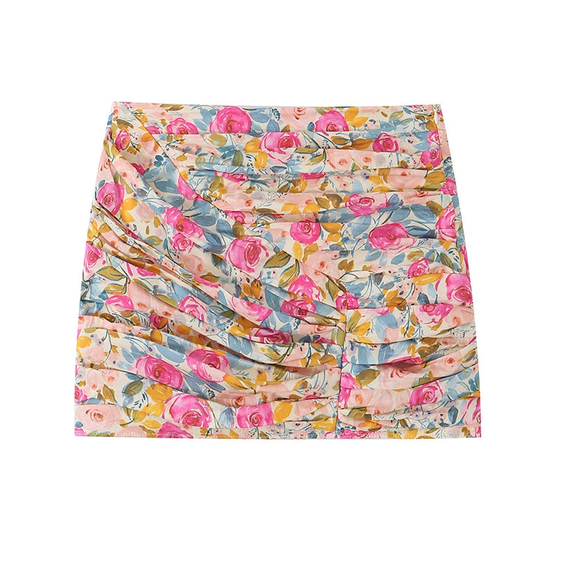 Mini spódnica w kwiaty YENKYE – wysoki stan, bodycon, wakacyjny styl