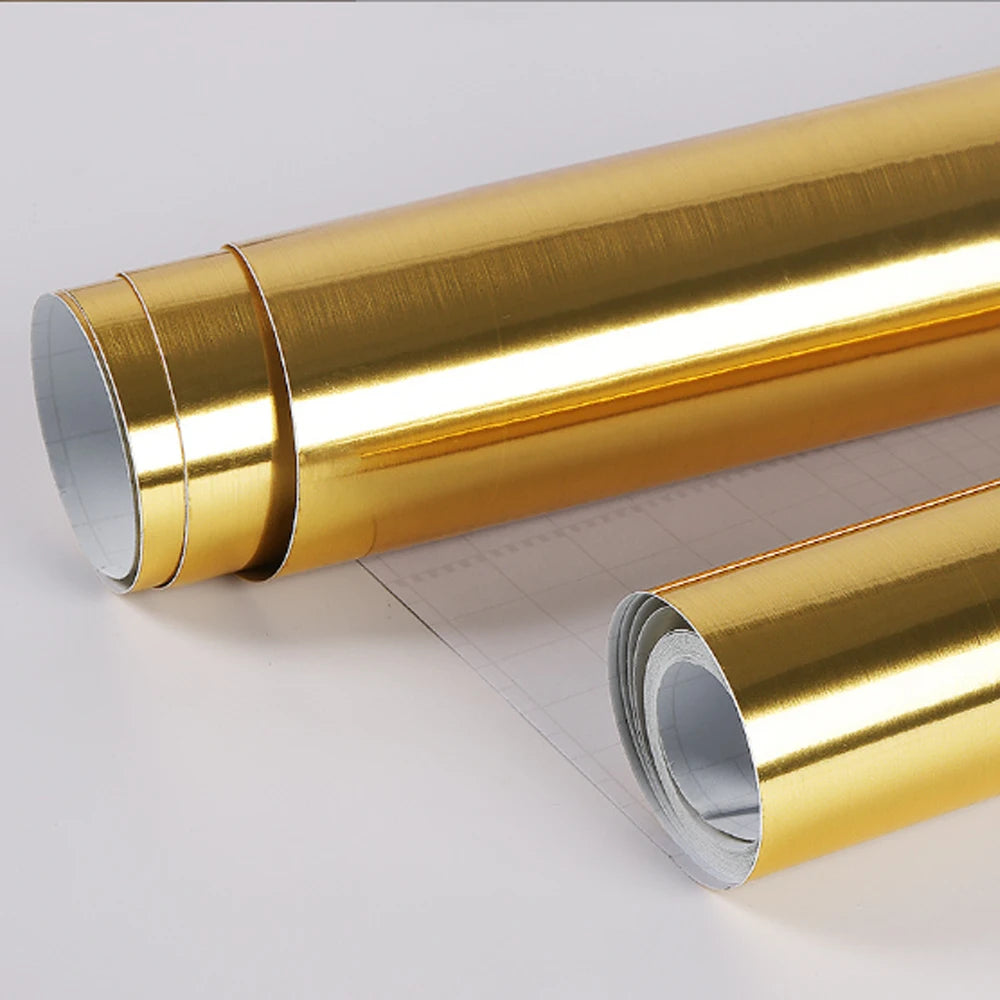 GOLD METALLIC CONTACT FILM - Self-Adhesive - Brushed Wall Decor