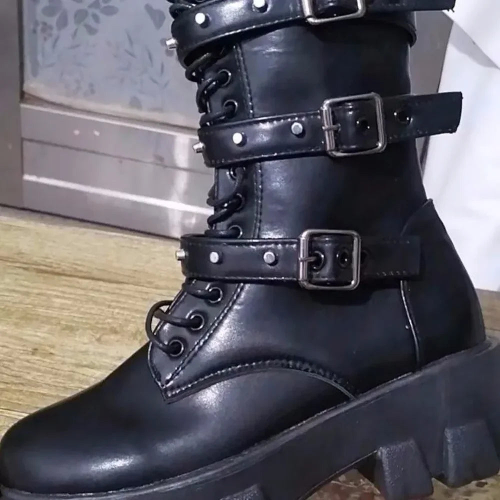 Punk Knight Mid-Calf Boots – Hoof Heel