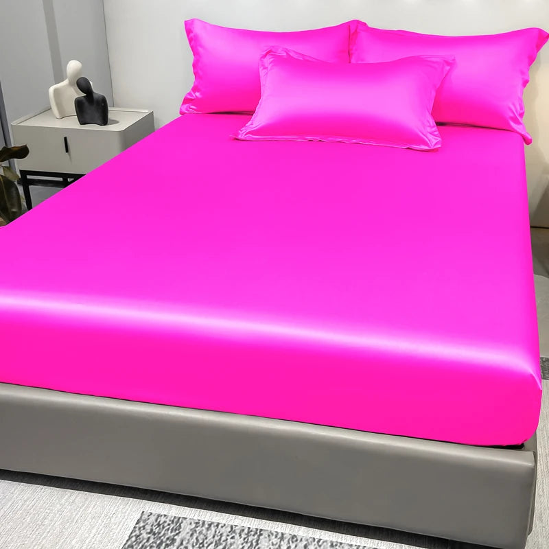 SATIN DREAM - Solid Color Fitted Sheet - Silky Smooth, Every Single Night