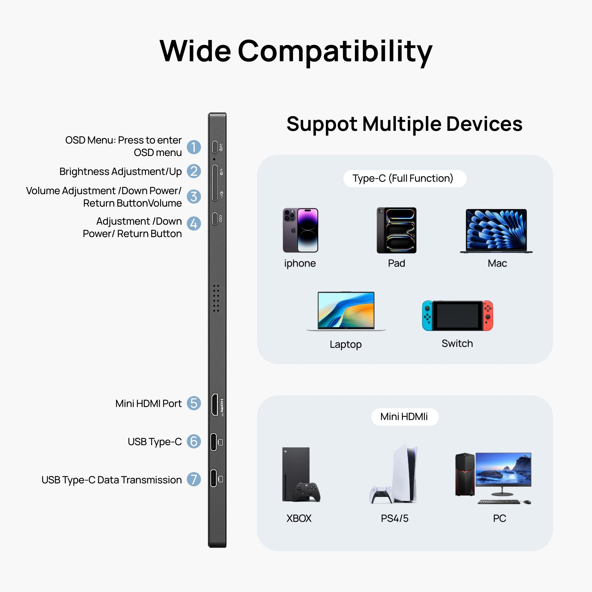 ARZOPA A1 15.6" Portable Monitor - FHD 1080p Ultra-Slim Display
