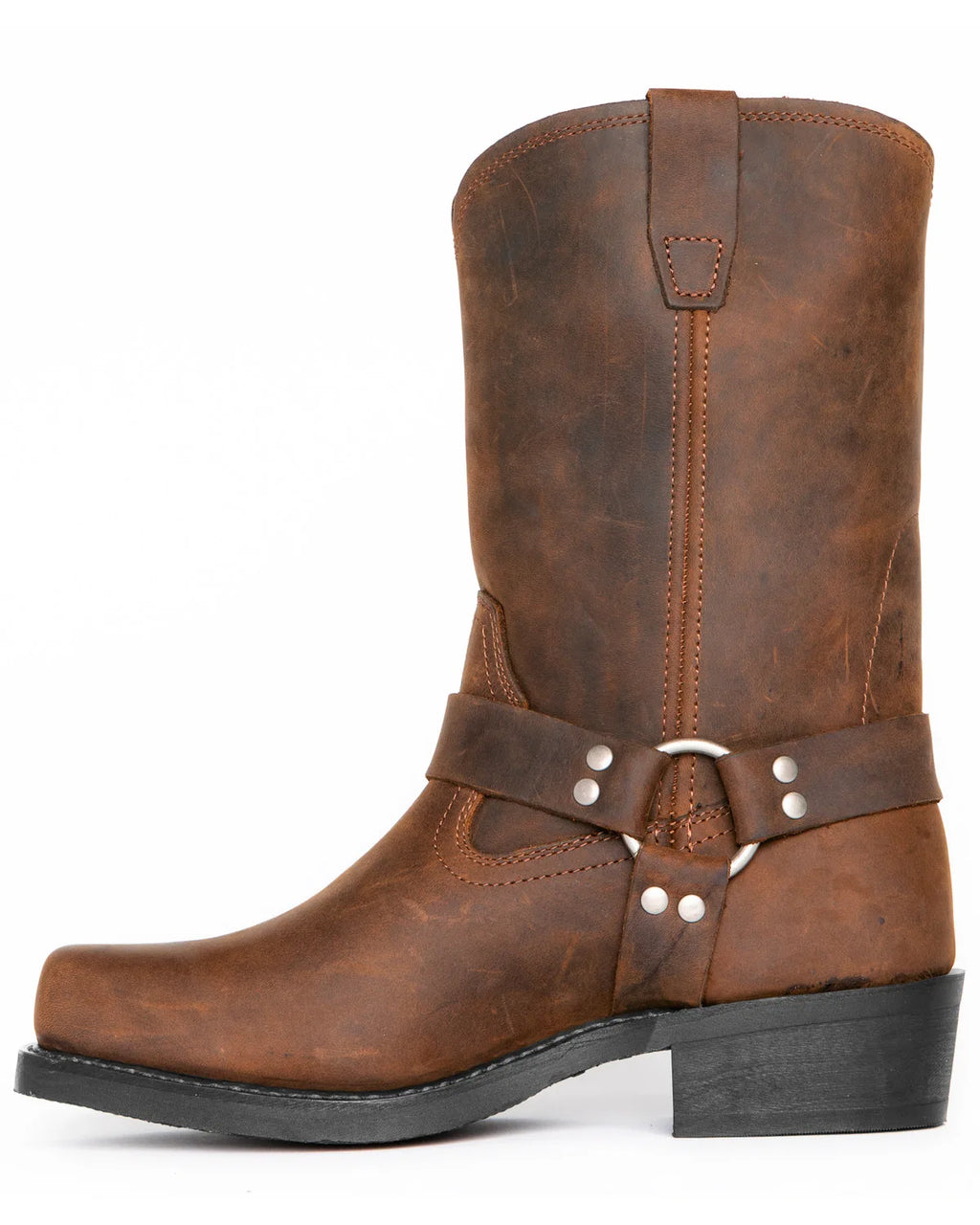 Men's Retro Western Cowboy Boots - Slip-On Square Toe Mid-Calf Waterproof