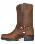 Men's Retro Western Cowboy Boots - Slip-On Square Toe Mid-Calf Waterproof