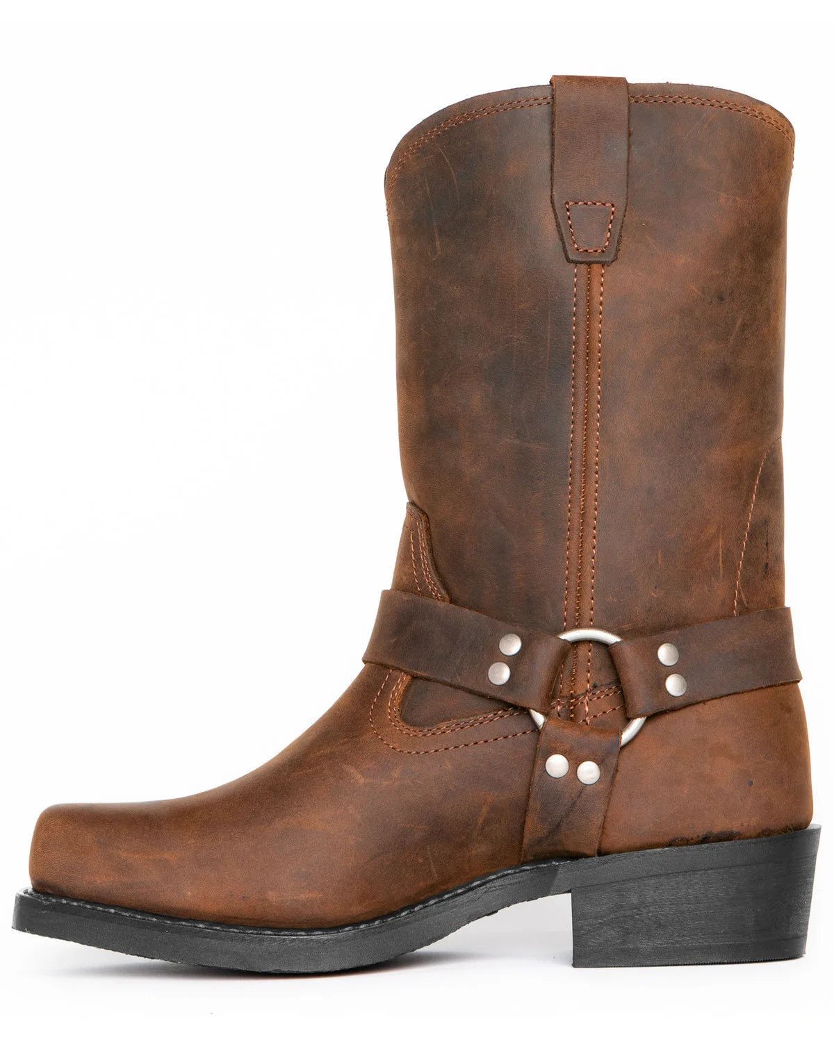 Men's Retro Western Cowboy Boots - Slip-On Square Toe Mid-Calf Waterproof