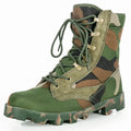 Tactical Camo Combat Ankle Boots - Outdoor Hiking Work Boot Panama Sole Flat