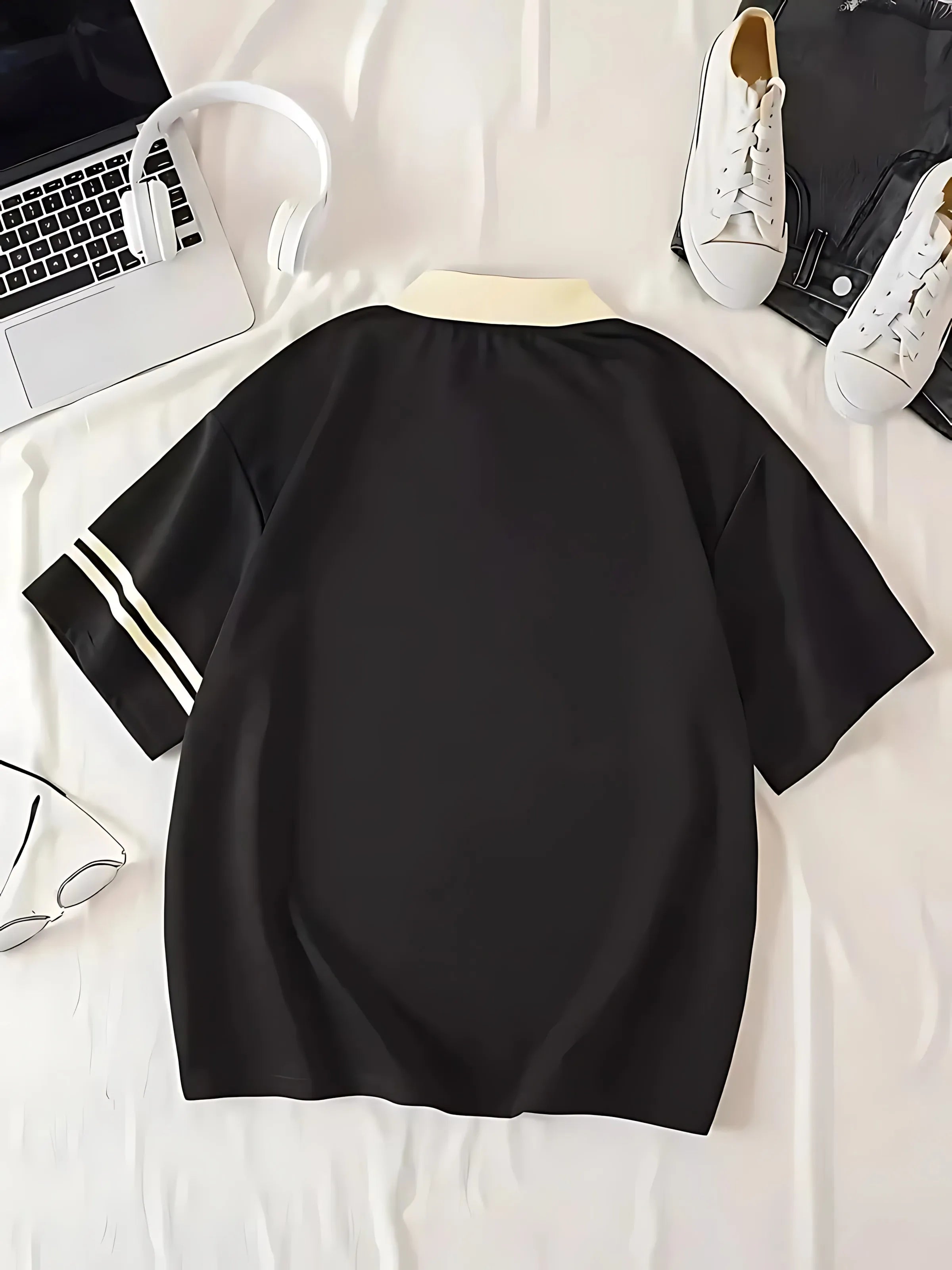 The 2025 summer new men's POLO shirt features a casual fashionable comfortable soft and breathable 3D letter pattern print