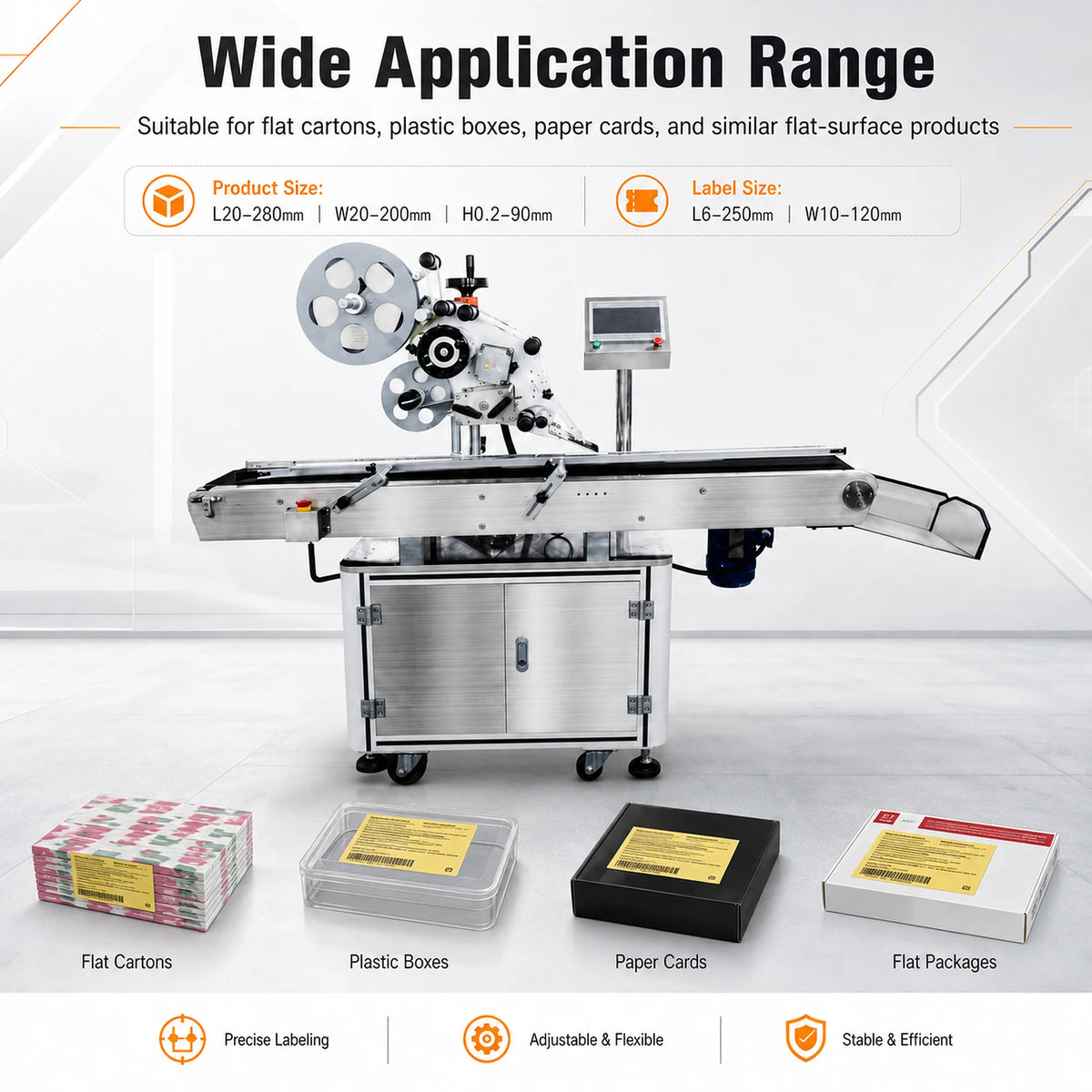 SYFAITH FS836 LABELING MACHINE - 80 pcs/min - Flat Surface Auto