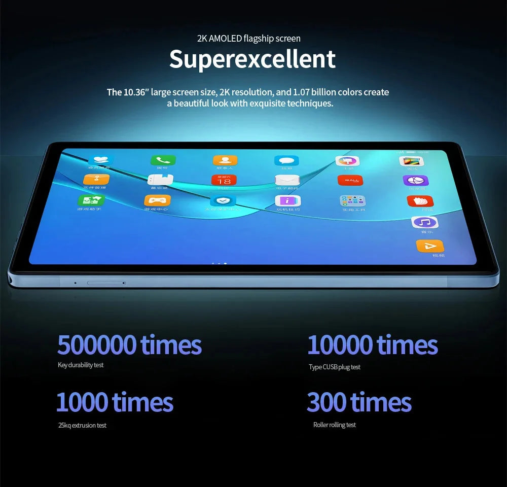 BDF P60 10.36" OLED - 8GB+512GB Android 13 4G Tablet