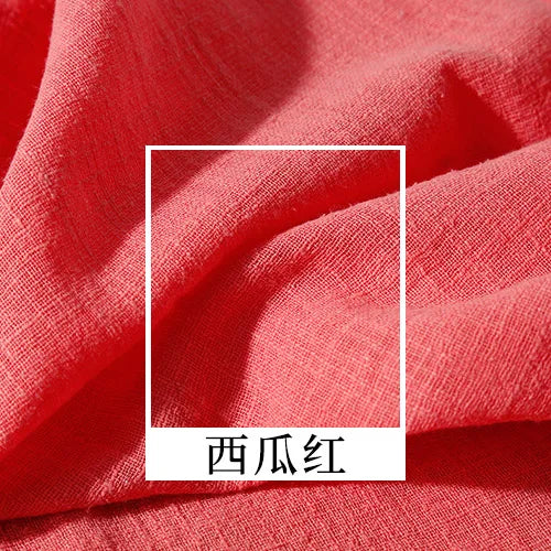 SLUB COTTON LINEN CREPE FABRIC - 135cm Wide, 26 Solid Colours - Everyday Sewing
