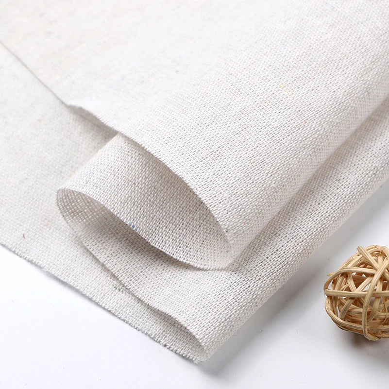 RAW COTTON LINEN FABRIC GREIGE - 150cm Wide, 3 Neutrals - Make Something Real