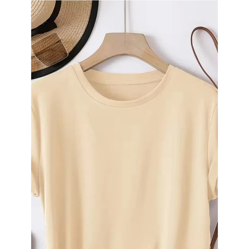 Casual Short Sleeve Printed T Shirt Clothing Women's T-Shirt Graphic Clothing Top Tee Fashion Bonjour Paris Text Print t shirt
