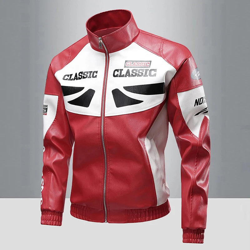 ROAD REBEL - Men's PU Leather Moto Jacket - Streetwear Windproof Biker Coat