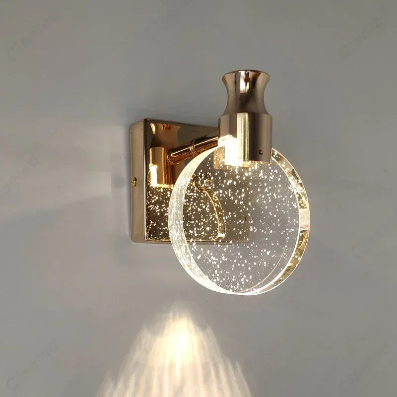 Crystal LED Wall Sconce – Gold/Silver, 2 Sizes, Touch Switch