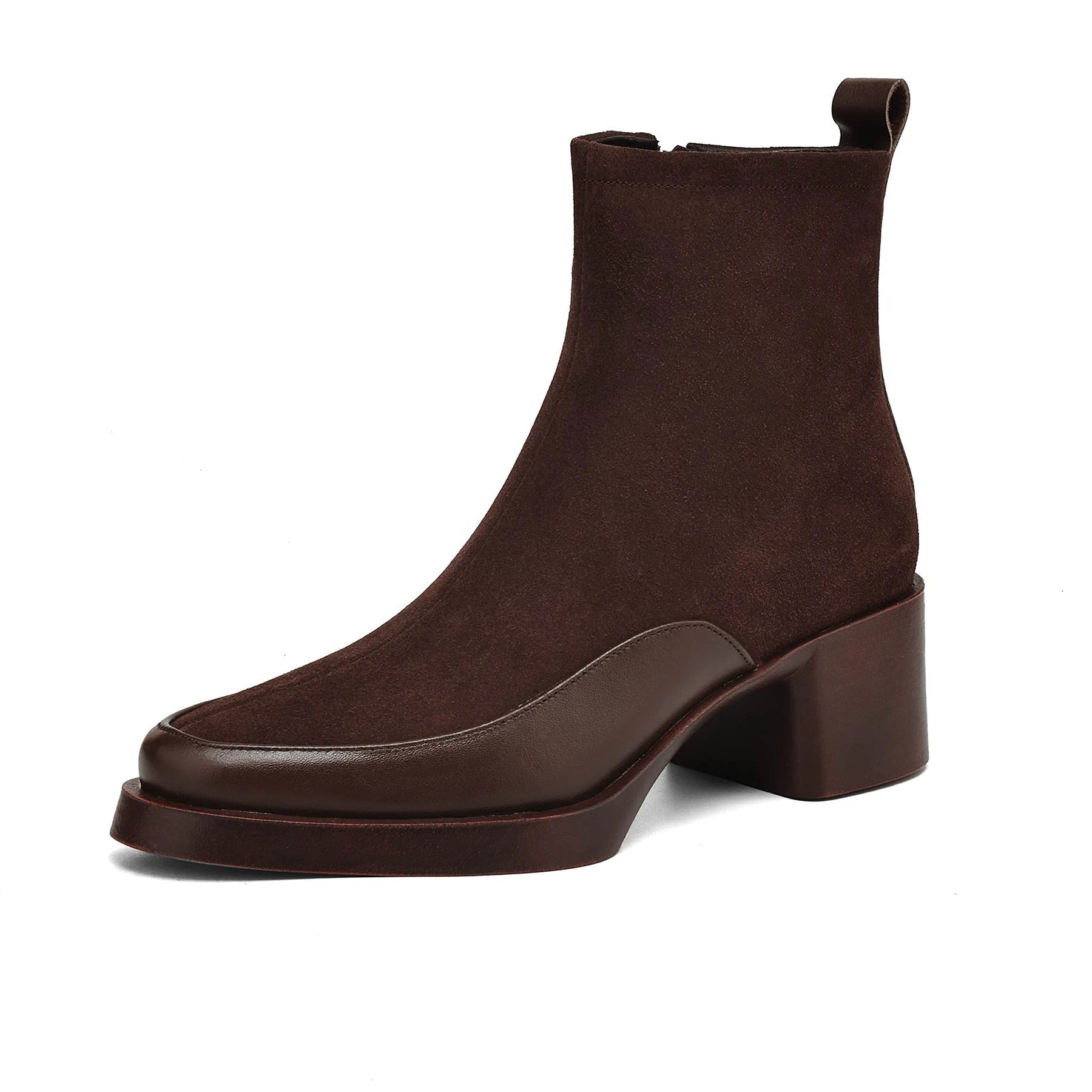 SUEDE LUXE - Women's Cow Suede Platform Ankle Boots - High Heel, Round Toe, Winter