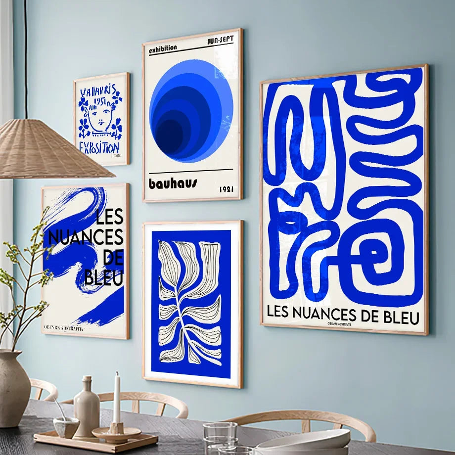 Klein Blue Bauhaus Wall Art - Picasso geometry - abstract print