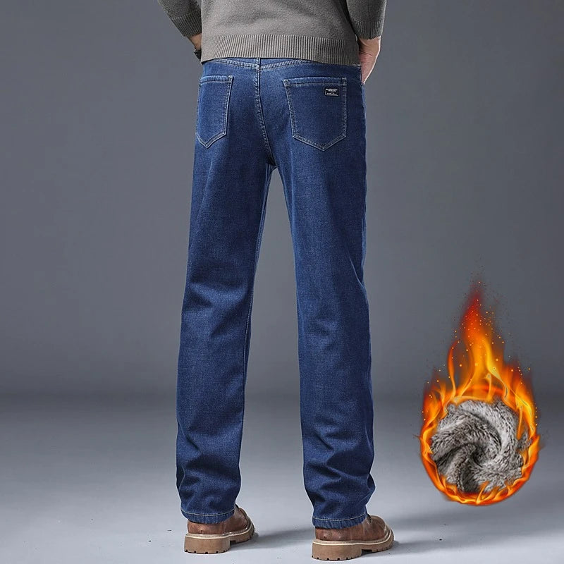 FROST DENIM - Men's Fleece Lined Winter Jeans - Slim Fit, Warm Stretch, Sizes 28-40